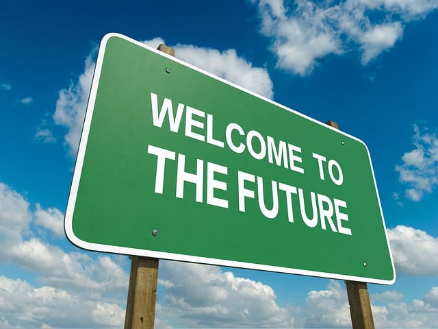 A green road sign that says Welcome To The Future | HR trends 2020